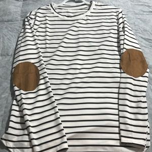 Striped long sleeve shirt with elbow pads